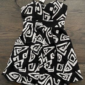 Black and White Mini Pattern Dress